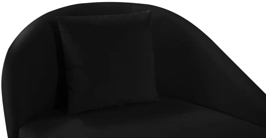 Meridian Furniture - Nolan Velvet Chaise In Black - 656Black-Chaise - ATL FURNITURE