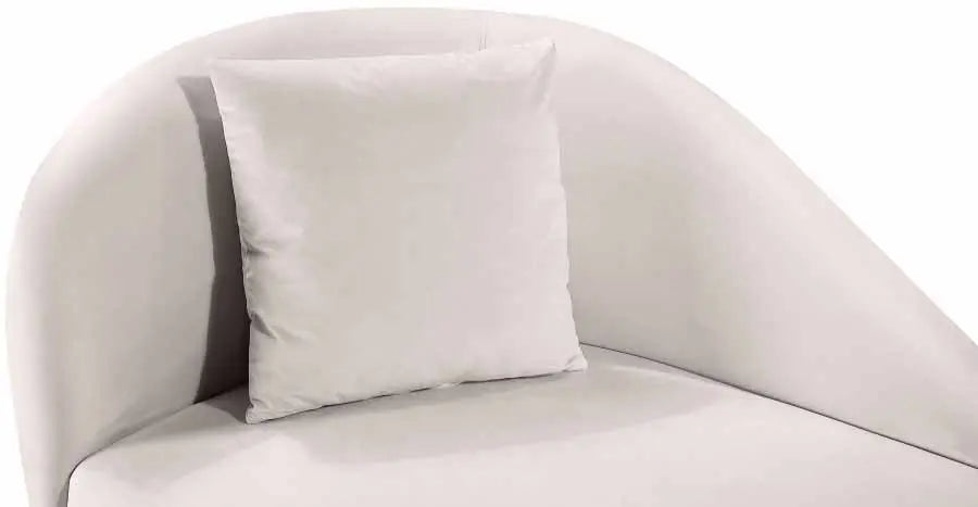 Meridian Furniture - Nolan Velvet Chaise In Cream - 656Cream-Chaise - ATL FURNITURE