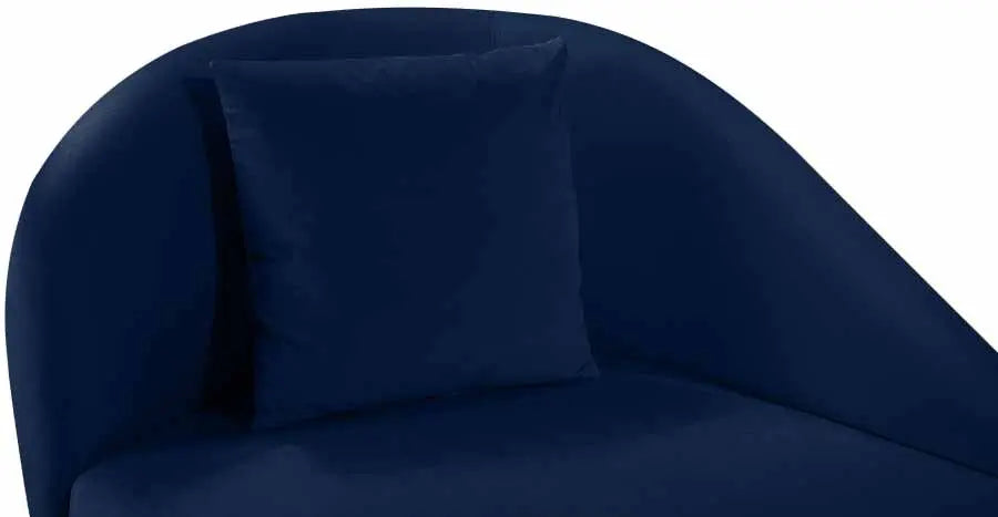 Meridian Furniture - Nolan Velvet Chaise In Navy - 656Navy-Chaise - ATL FURNITURE