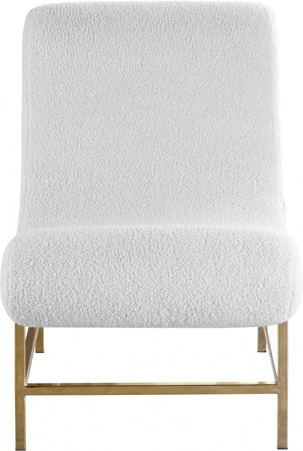 Meridian Furniture - Nube Faux Sheepskin Fur Accent Chair In White - 509Fur - ATL FURNITURE