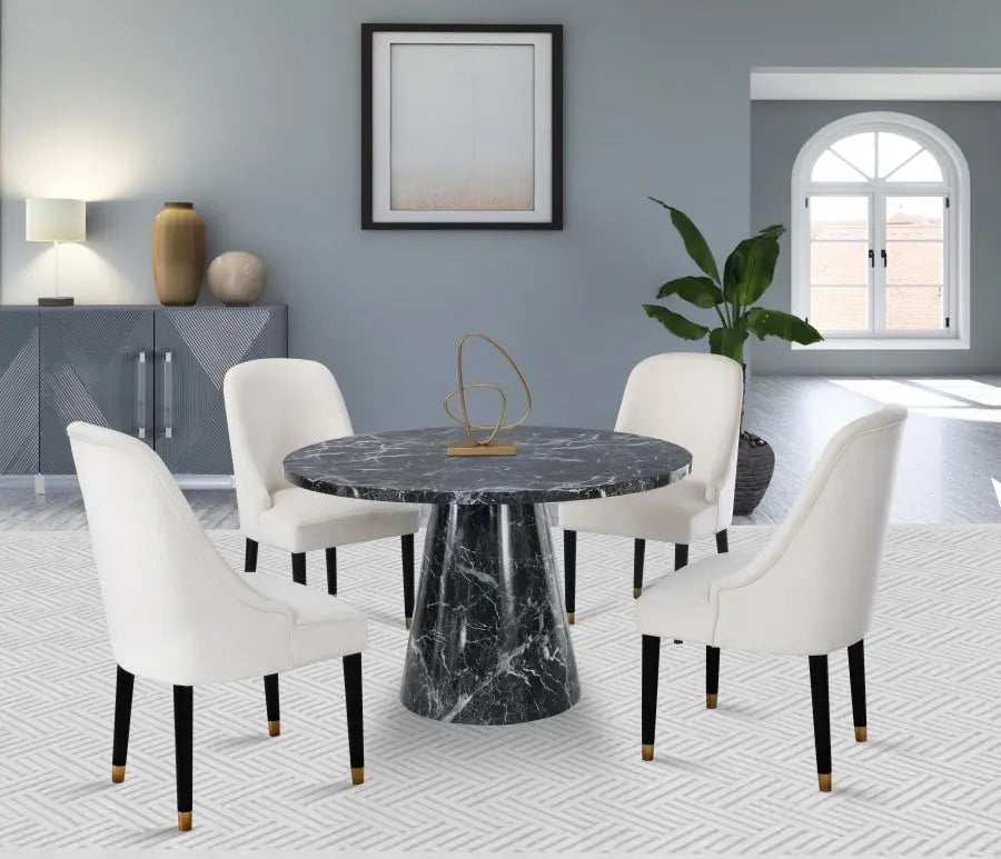 Meridian Furniture - Omni 48" Dining Table In Black - White - 922-T - ATL FURNITURE