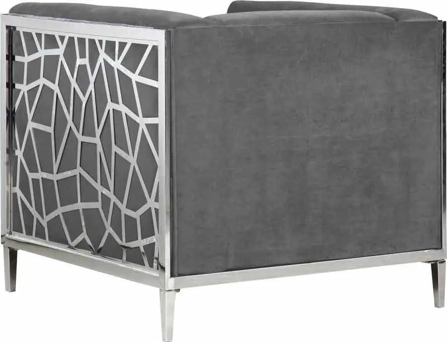 Meridian Furniture - Opal 3 Piece Living Room Set In Grey - 672Grey-S-3Set - ATL FURNITURE