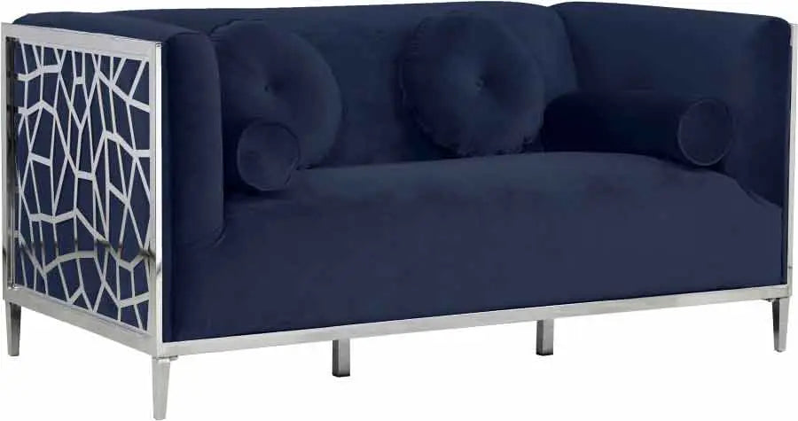 Meridian Furniture - Opal 3 Piece Living Room Set In Navy - 672Navy-S-3Set - ATL FURNITURE