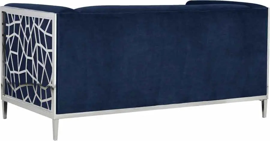 Meridian Furniture - Opal 3 Piece Living Room Set In Navy - 672Navy-S-3Set - ATL FURNITURE