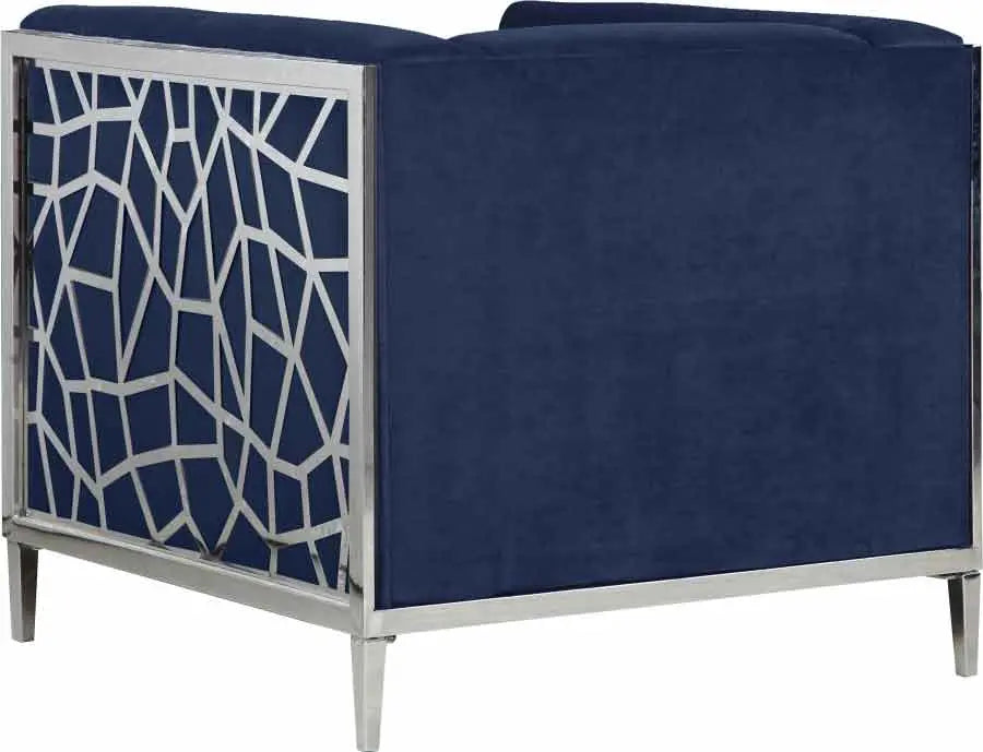 Meridian Furniture - Opal 3 Piece Living Room Set In Navy - 672Navy-S-3Set - ATL FURNITURE