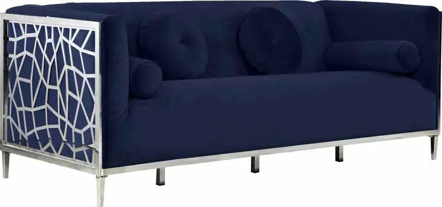 Meridian Furniture - Opal 3 Piece Living Room Set In Navy - 672Navy-S-3Set - ATL FURNITURE