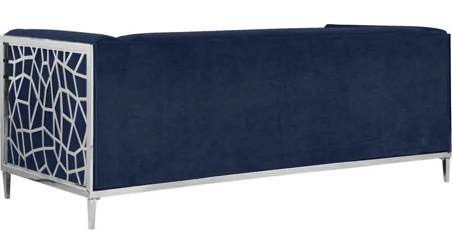 Meridian Furniture - Opal Velvet Sofa In Navy - 672Navy-S - ATL FURNITURE