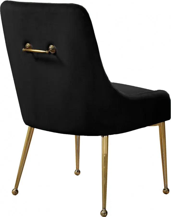 Meridian Furniture - Owen Velvet Dining Chair Set Of 2 In Black - 744Black - ATL FURNITURE