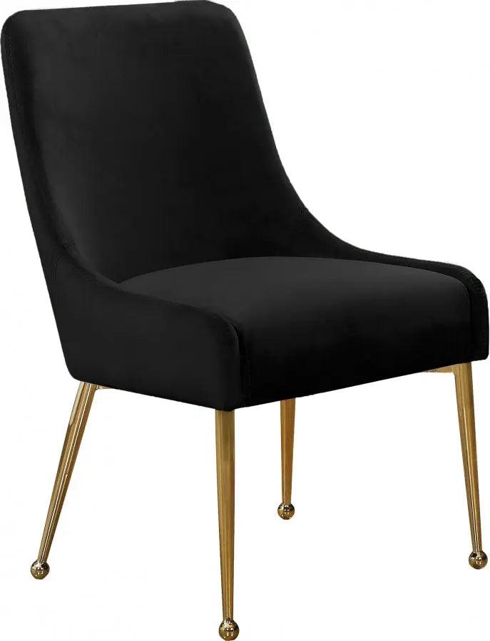 Meridian Furniture - Owen Velvet Dining Chair Set Of 2 In Black - 744Black - ATL FURNITURE