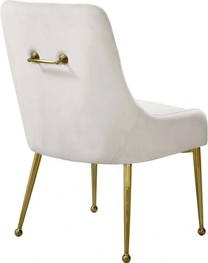 Meridian Furniture - Owen Velvet Dining Chair Set Of 2 In Cream - 744Cream - ATL FURNITURE