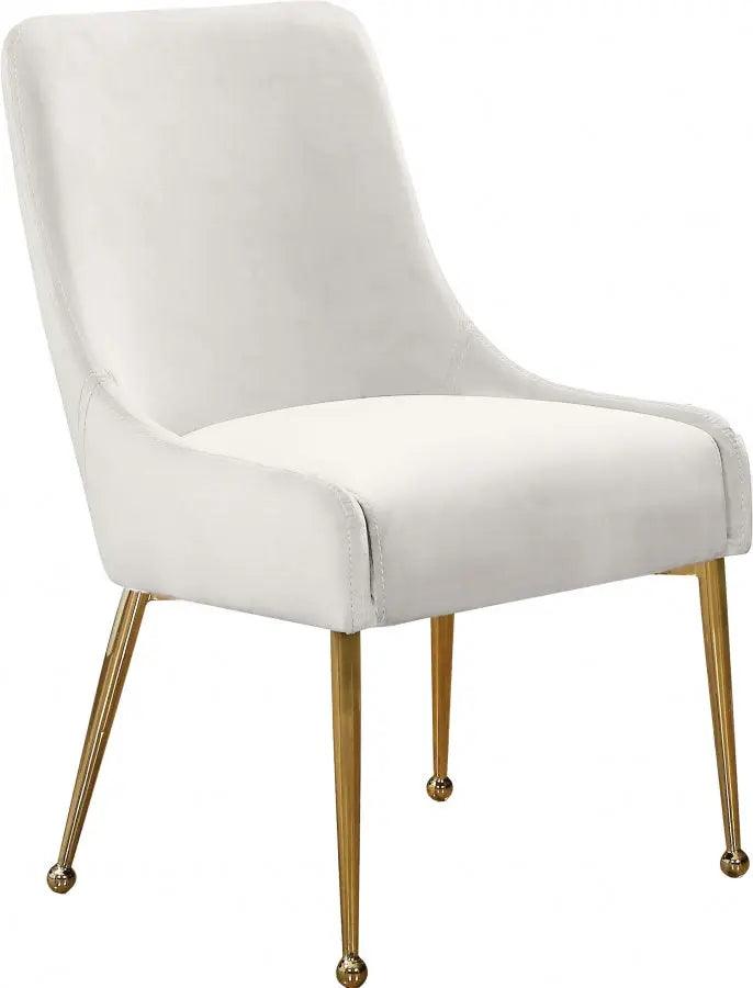 Meridian Furniture - Owen Velvet Dining Chair Set Of 2 In Cream - 744Cream - ATL FURNITURE