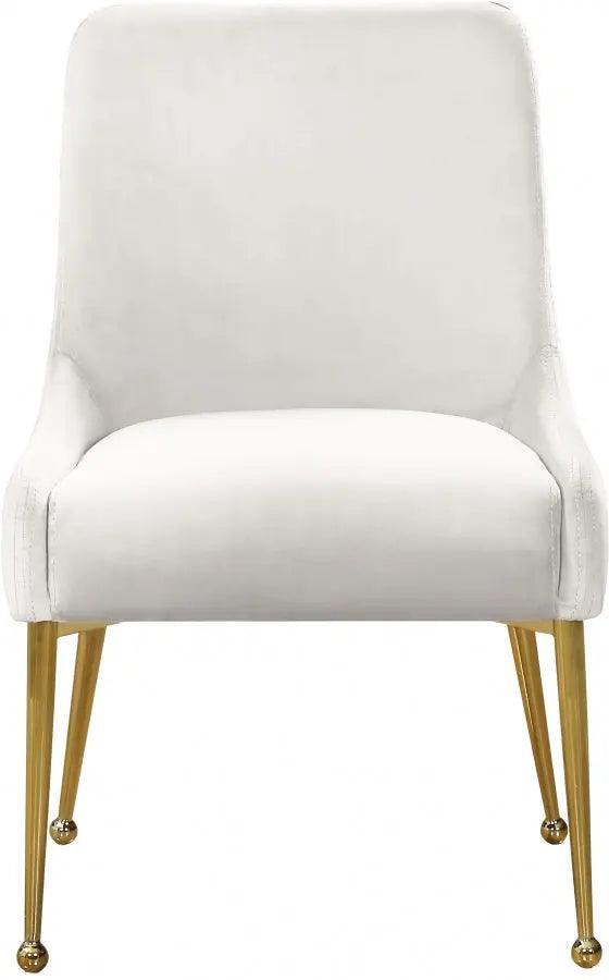 Meridian Furniture - Owen Velvet Dining Chair Set Of 2 In Cream - 744Cream - ATL FURNITURE