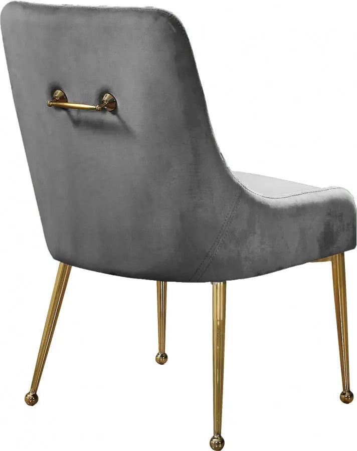 Meridian Furniture - Owen Velvet Dining Chair Set Of 2 In Grey - 744Grey - ATL FURNITURE