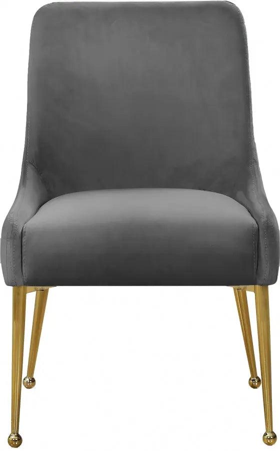 Meridian Furniture - Owen Velvet Dining Chair Set Of 2 In Grey - 744Grey - ATL FURNITURE