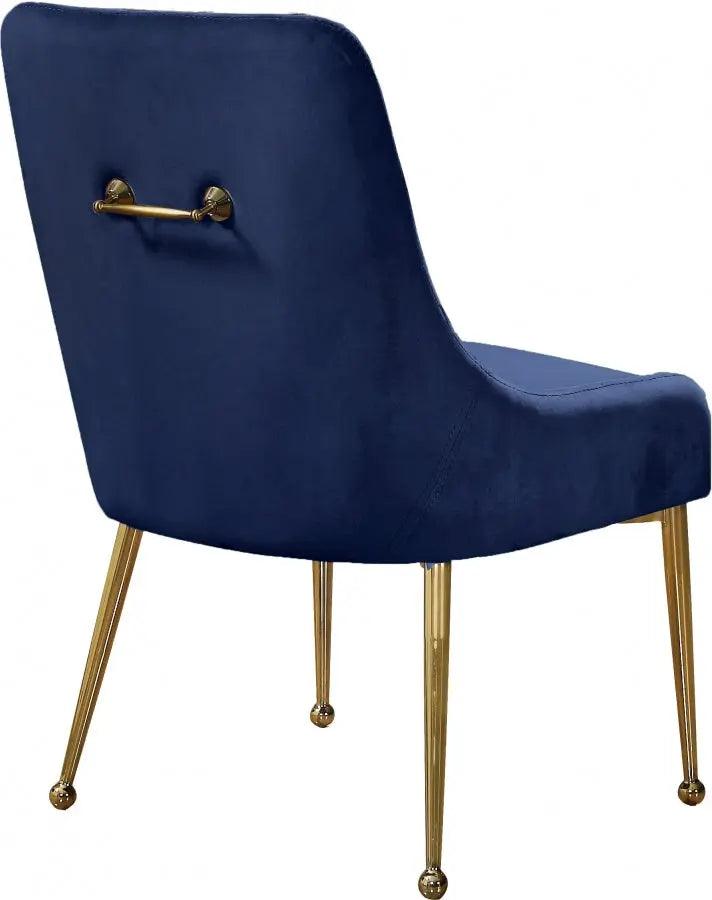 Meridian Furniture - Owen Velvet Dining Chair Set Of 2 In Navy - 744Navy - ATL FURNITURE