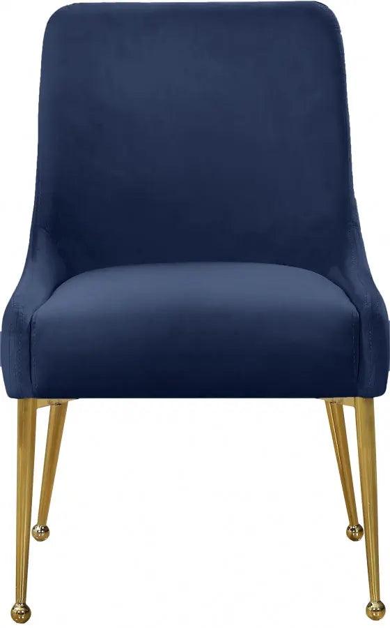 Meridian Furniture - Owen Velvet Dining Chair Set Of 2 In Navy - 744Navy - ATL FURNITURE