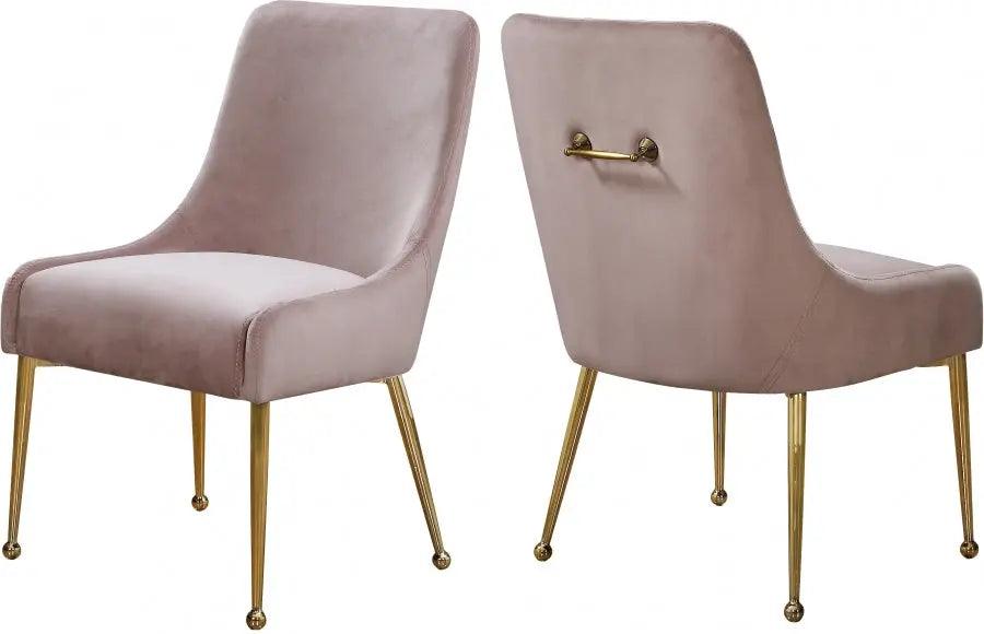 Meridian Furniture - Owen Velvet Dining Chair Set Of 2 In Pink - 744Pink - ATL FURNITURE