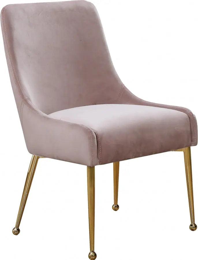 Meridian Furniture - Owen Velvet Dining Chair Set Of 2 In Pink - 744Pink - ATL FURNITURE