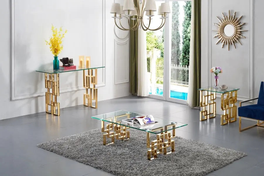 Meridian Furniture - Pierre Console Table In Gold - 214-S - ATL FURNITURE