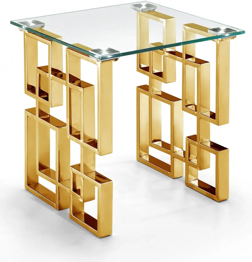 Meridian Furniture - Pierre End Table In Gold - 214-E - ATL FURNITURE