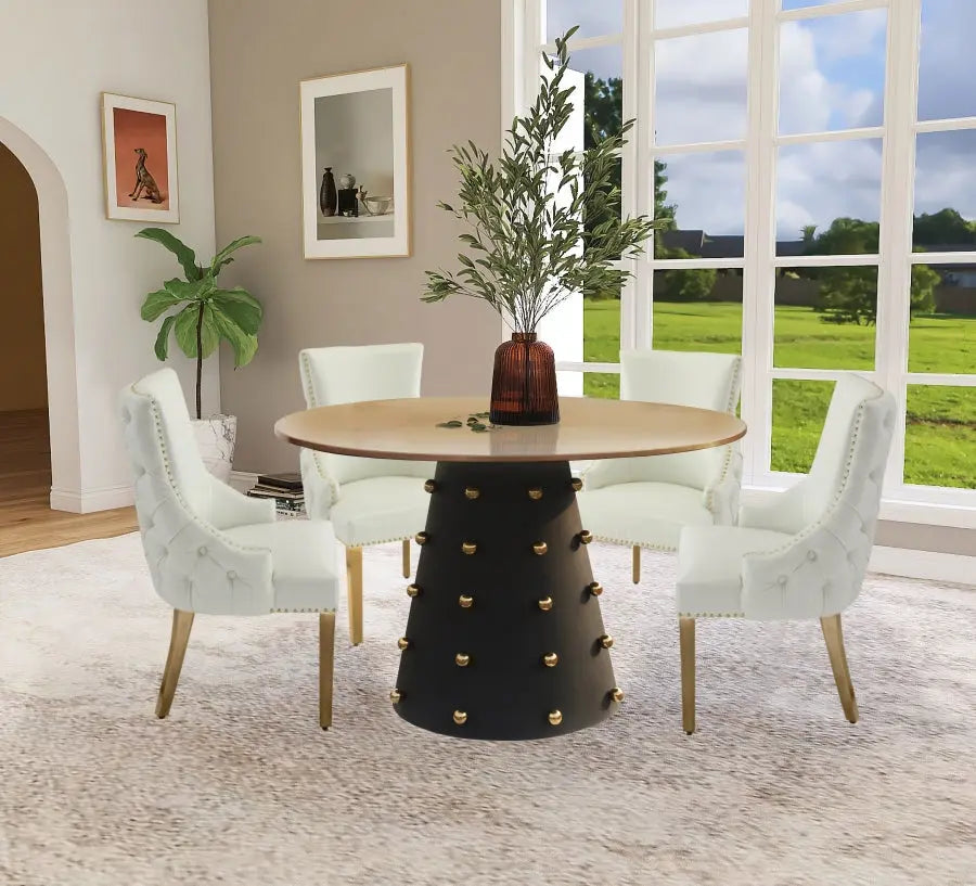 Meridian Furniture - Raven Dining Table In Black - Gold - 957-T - ATL FURNITURE