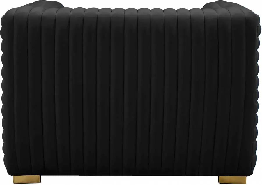 Meridian Furniture - Ravish Velvet Chair In Black - 640Black-C - ATL FURNITURE