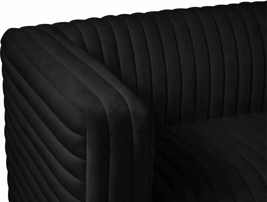 Meridian Furniture - Ravish Velvet Chair In Black - 640Black-C - ATL FURNITURE