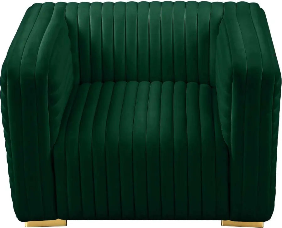 Meridian Furniture - Ravish Velvet Chair In Green - 640Green-C - ATL FURNITURE