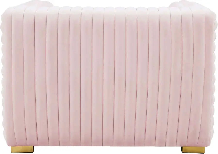 Meridian Furniture - Ravish Velvet Chair In Pink - 640Pink-C - ATL FURNITURE