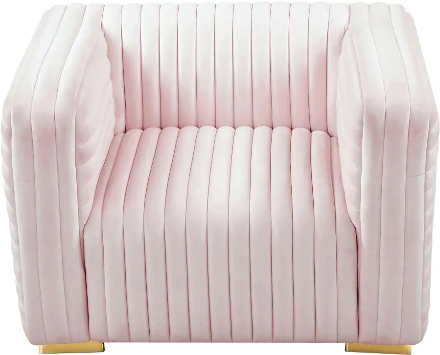 Meridian Furniture - Ravish Velvet Chair In Pink - 640Pink-C - ATL FURNITURE