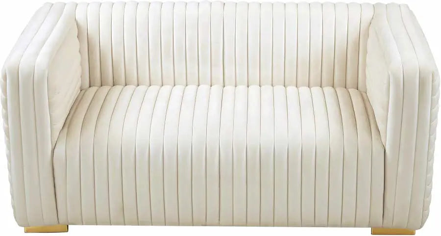 Meridian Furniture - Ravish Velvet Loveseat In Cream - 640Cream-L - ATL FURNITURE