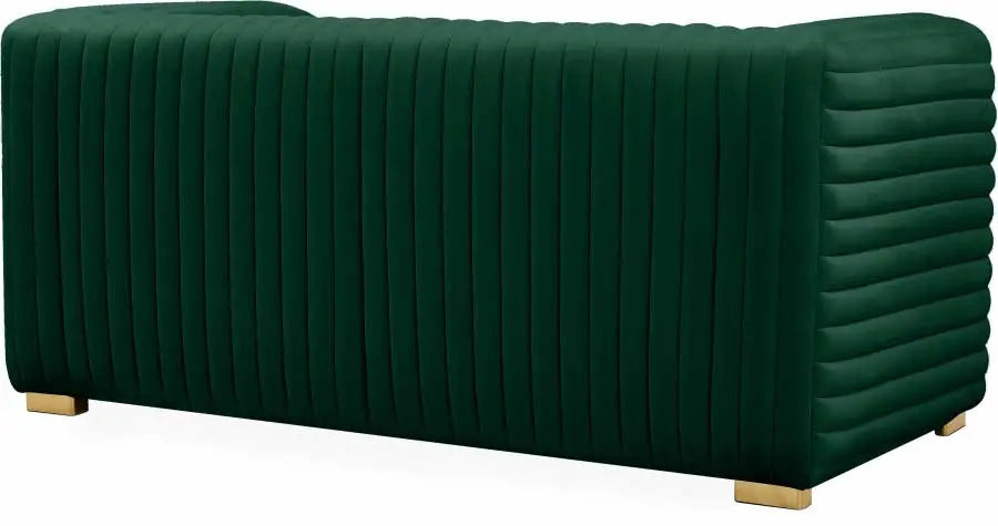 Meridian Furniture - Ravish Velvet Loveseat In Green - 640Green-L - ATL FURNITURE