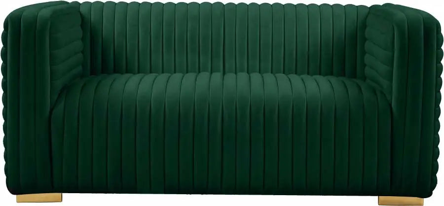 Meridian Furniture - Ravish Velvet Loveseat In Green - 640Green-L - ATL FURNITURE