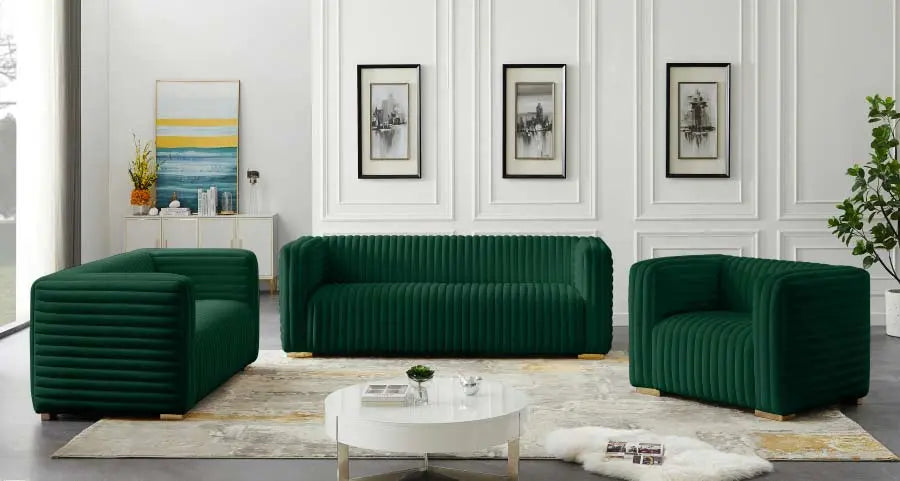 Meridian Furniture - Ravish Velvet Loveseat In Green - 640Green-L - ATL FURNITURE