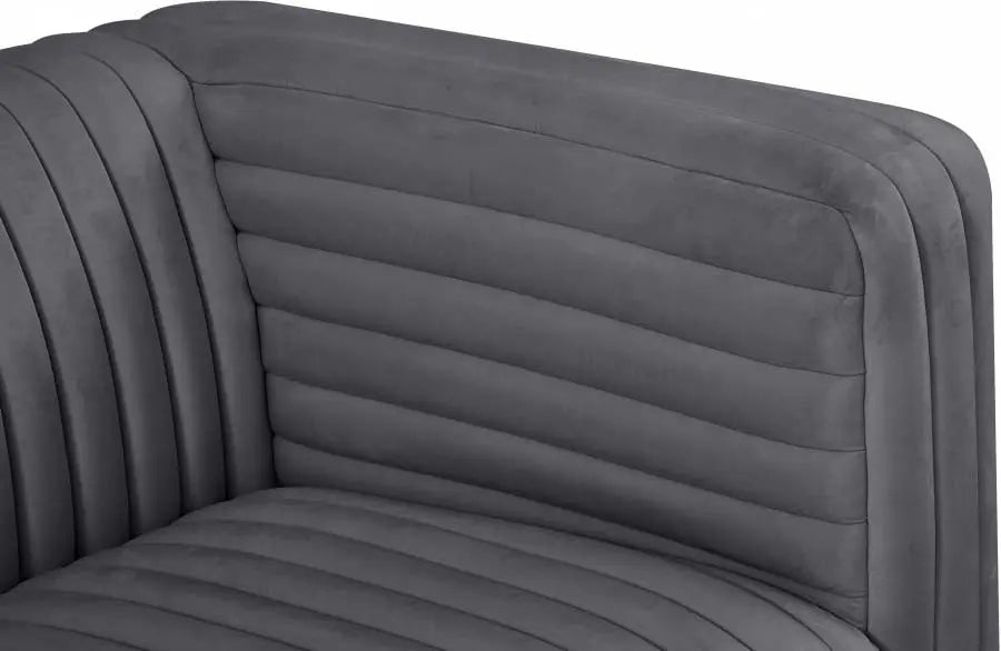 Meridian Furniture - Ravish Velvet Loveseat In Grey - 640Grey-L - ATL FURNITURE