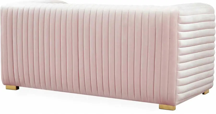 Meridian Furniture - Ravish Velvet Loveseat In Pink - 640Pink-L - ATL FURNITURE