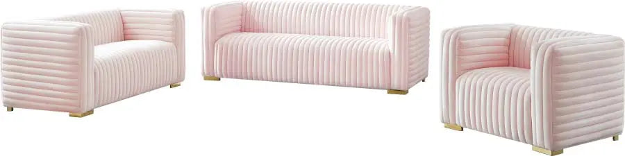 Meridian Furniture - Ravish Velvet Loveseat In Pink - 640Pink-L - ATL FURNITURE