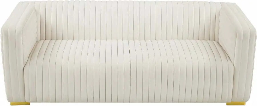 Meridian Furniture - Ravish Velvet Sofa In Cream - 640Cream-S - ATL FURNITURE