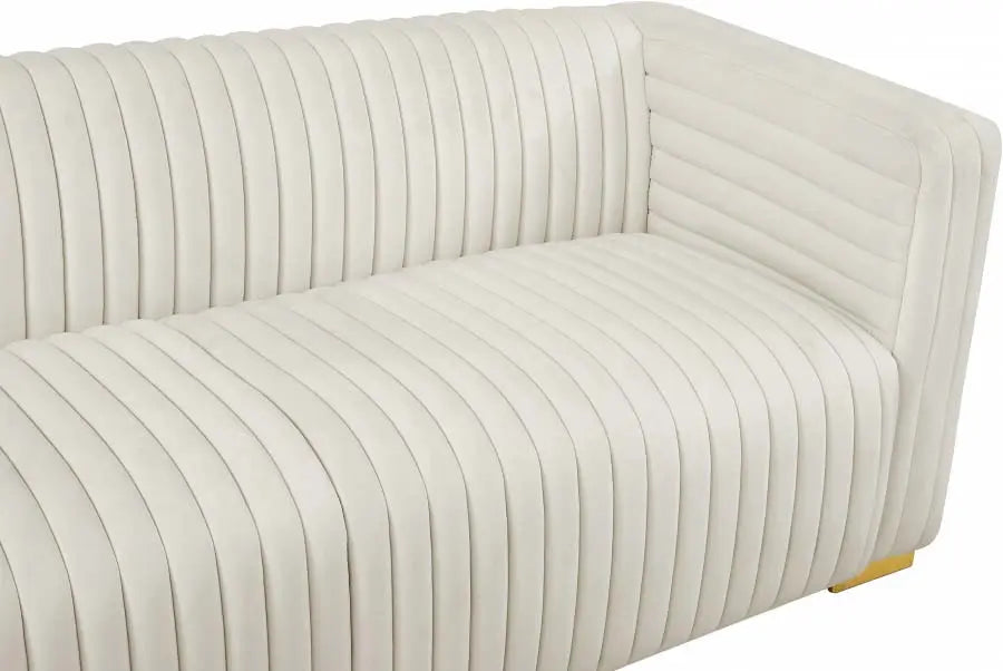 Meridian Furniture - Ravish Velvet Sofa In Cream - 640Cream-S - ATL FURNITURE