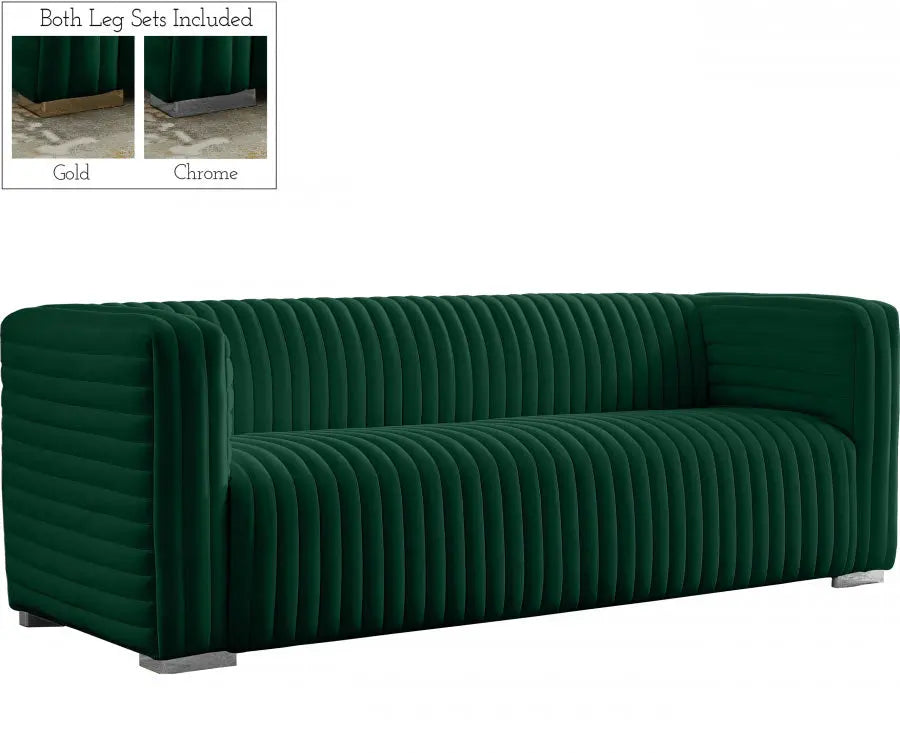 Meridian Furniture - Ravish Velvet Sofa In Green - 640Green-S - ATL FURNITURE