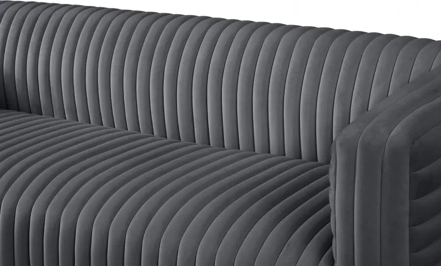 Meridian Furniture - Ravish Velvet Sofa In Grey - 640Grey-S - ATL FURNITURE