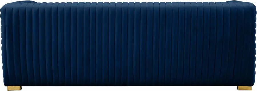 Meridian Furniture - Ravish Velvet Sofa In Navy - 640Navy-S - ATL FURNITURE