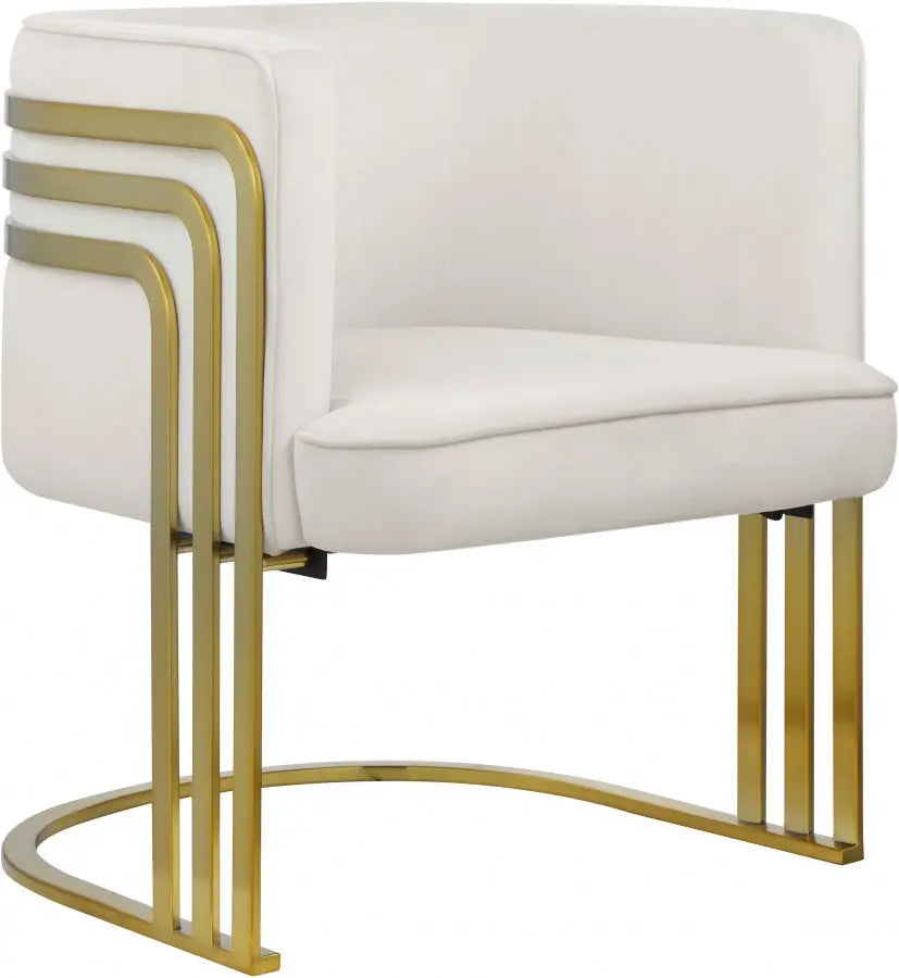 Meridian Furniture - Rays Accent Chair In Cream - 533Cream - ATL FURNITURE