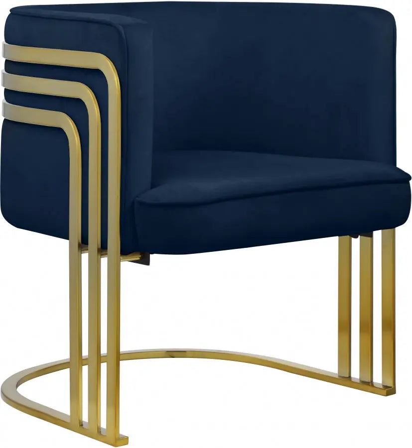 Meridian Furniture - Rays Accent Chair In Navy - 533Navy - ATL FURNITURE