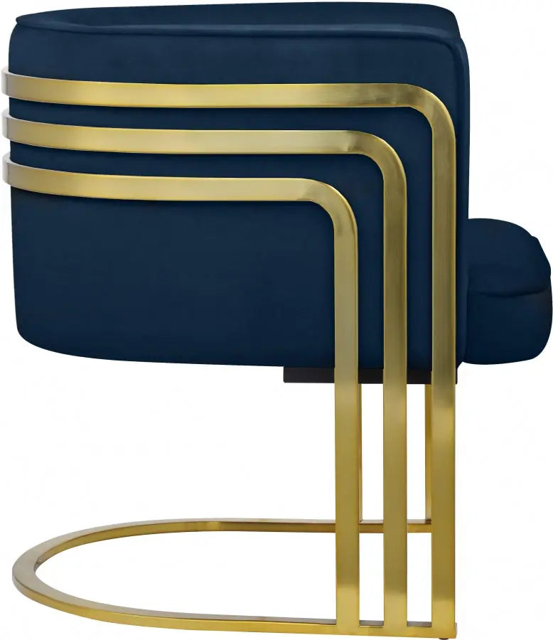 Meridian Furniture - Rays Accent Chair In Navy - 533Navy - ATL FURNITURE