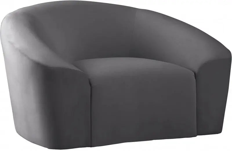 Meridian Furniture - Riley Velvet Chair In Grey - 610Grey-C - ATL FURNITURE