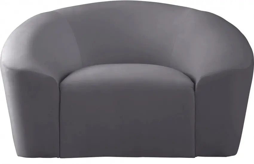 Meridian Furniture - Riley Velvet Chair In Grey - 610Grey-C - ATL FURNITURE