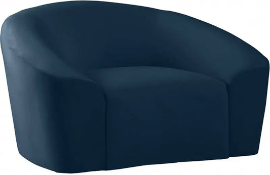 Meridian Furniture - Riley Velvet Chair In Navy - 610Navy-C - ATL FURNITURE