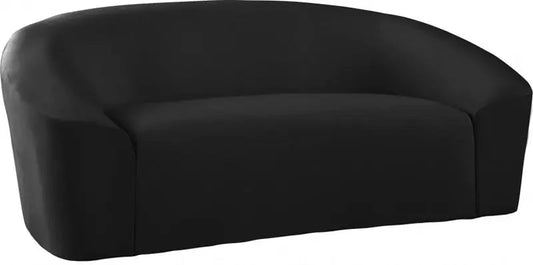 Meridian Furniture - Riley Velvet Loveseat In Black - 610Black-L - ATL FURNITURE