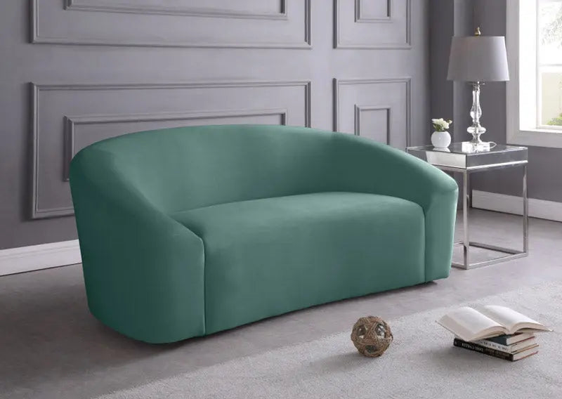 Meridian Furniture - Riley Velvet Loveseat In Mint - 610Mint-L - ATL FURNITURE